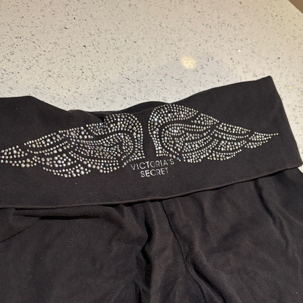 Victoria's Secret Black Leggings with Rhinestone Detail - Picture 2 of 6